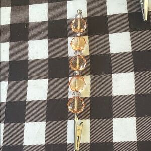 Elegant Gold and Pink Beaded roach Clip